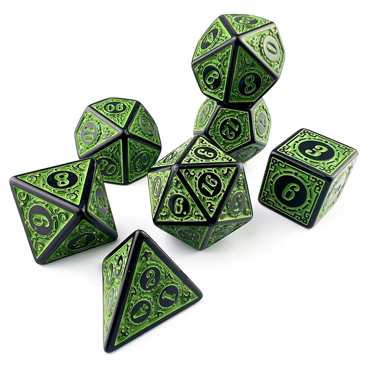 Retro Gaming Font - High Quality Plastic DND Dice Set