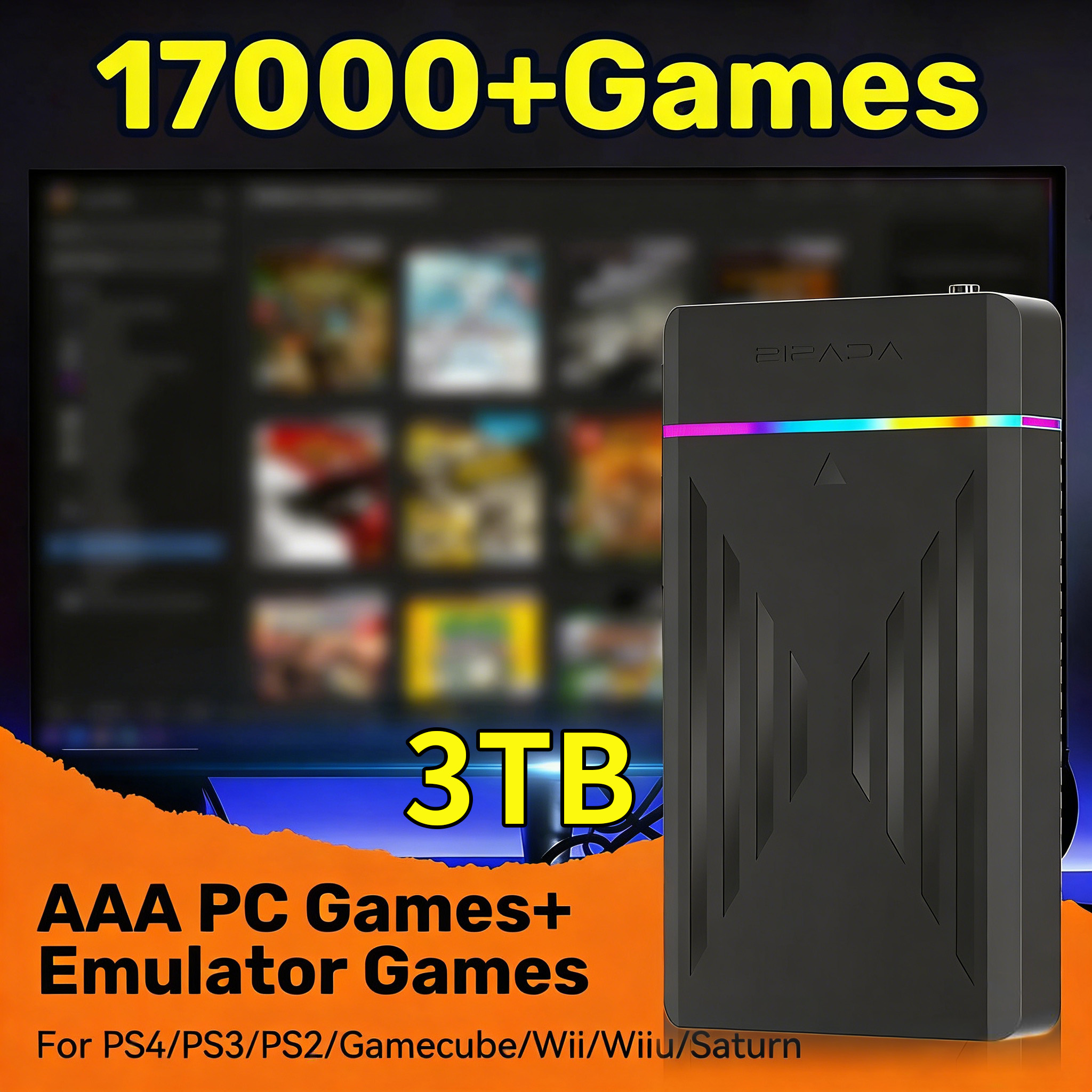 Retro Gaming Hdd - Portable 3TB Gaming HDD Video Game