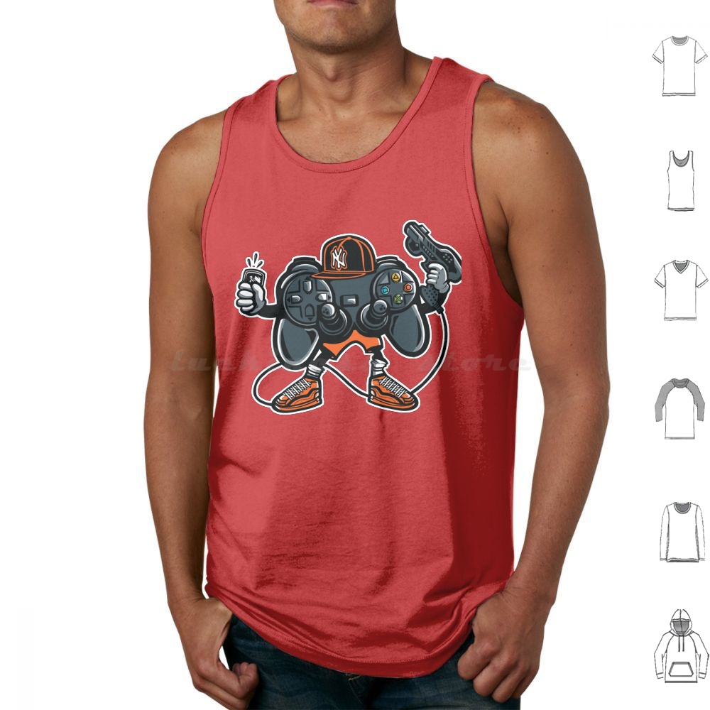 Retro Gaming Gun - Video Game Controller Tank Tops Print