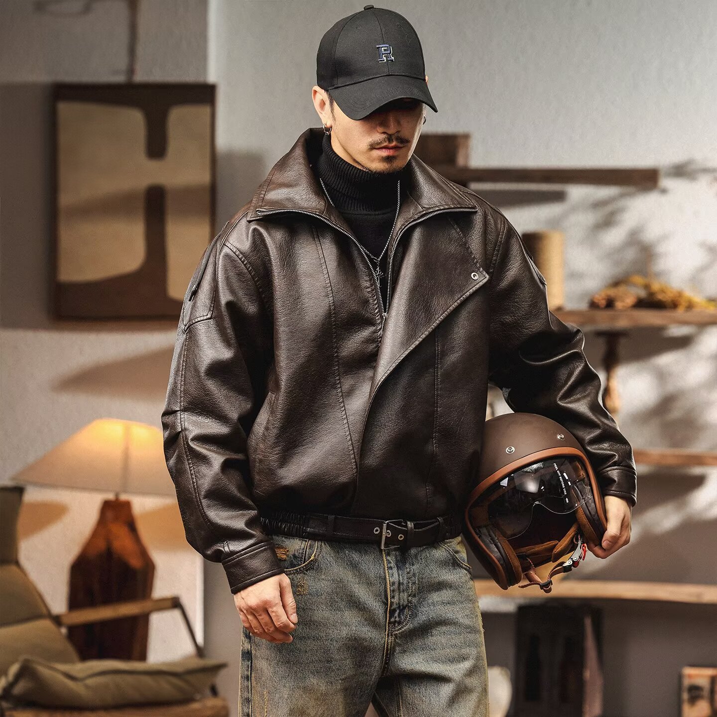 Retro Gaming Jacket - PU Leather American Retro Men's Jacket