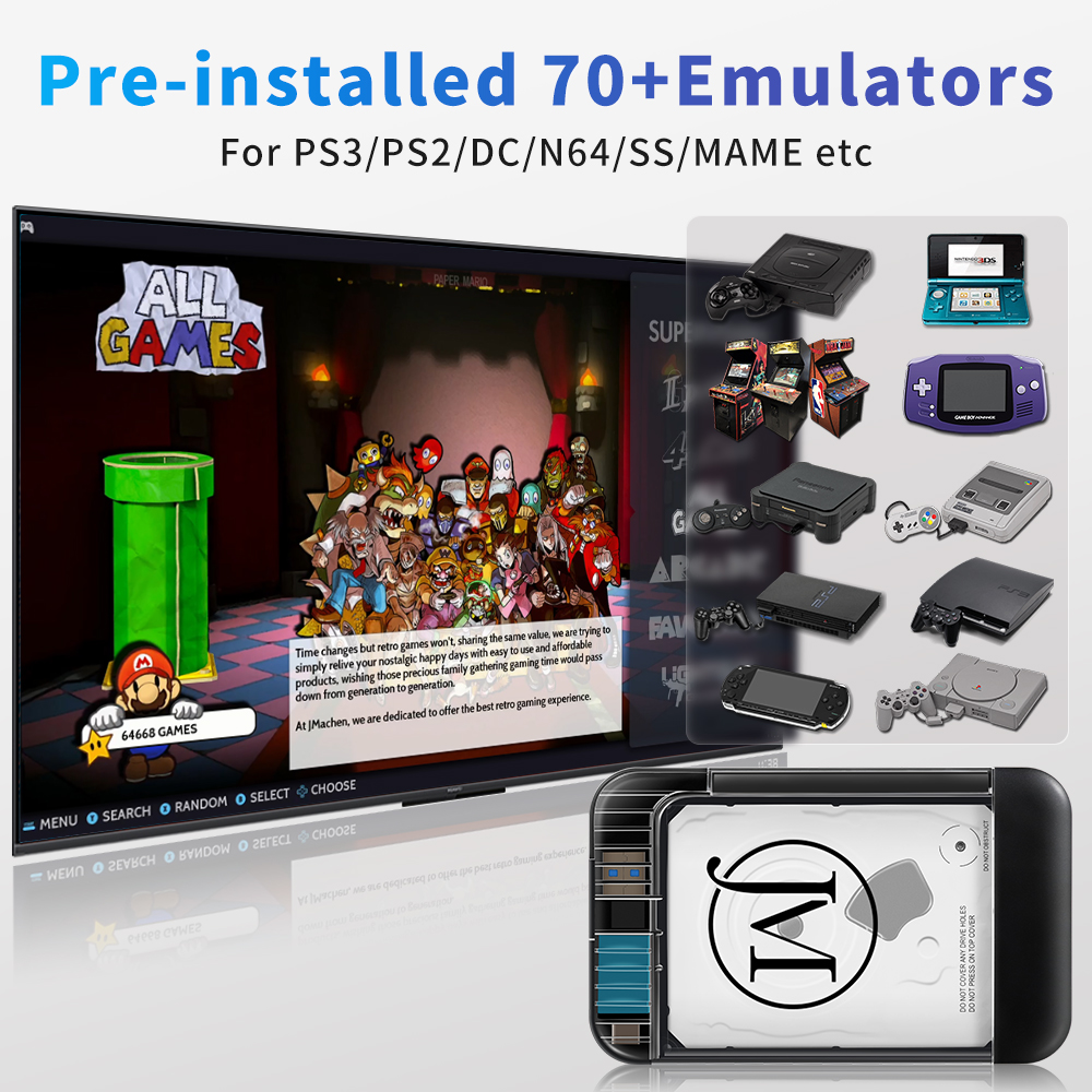RETROBAT Portable 500G Gaming  - Retro Gaming Hdd reseña y precio