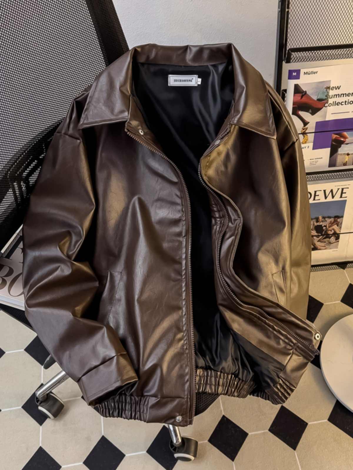 American Retro PU Leather Coat - Retro Gaming Jacket reseña y precio