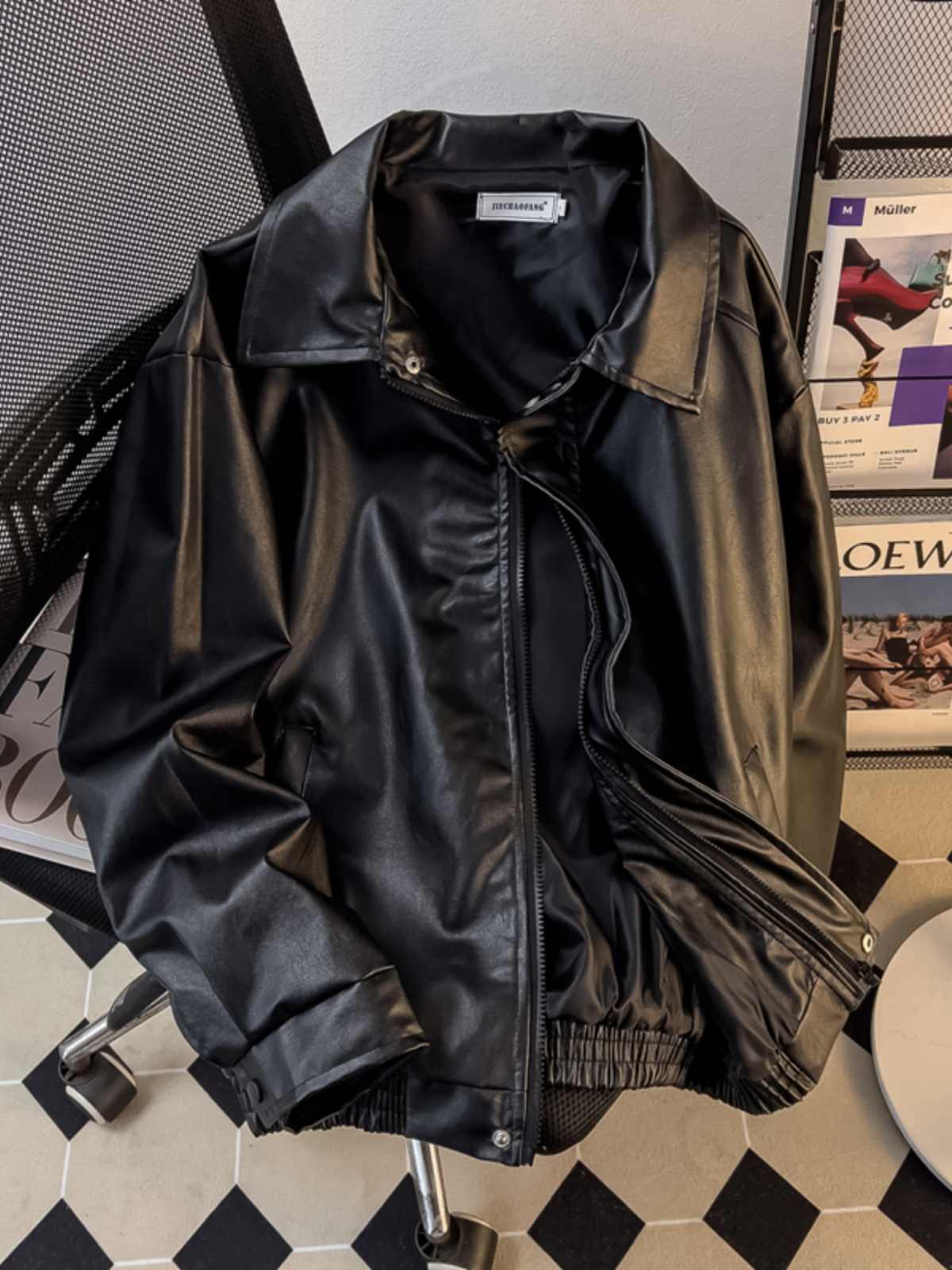 American Retro PU Leather Coat - Retro Gaming Jacket reseña y precio