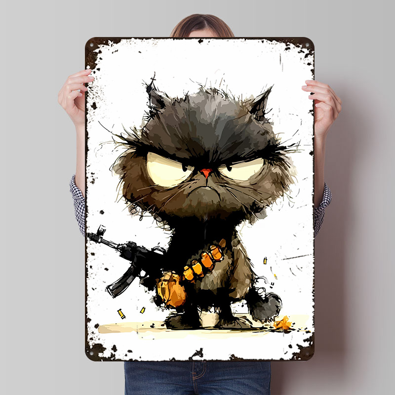 Cat With Gun Printed Poster Cu - Retro Gaming Gun reseña y precio
