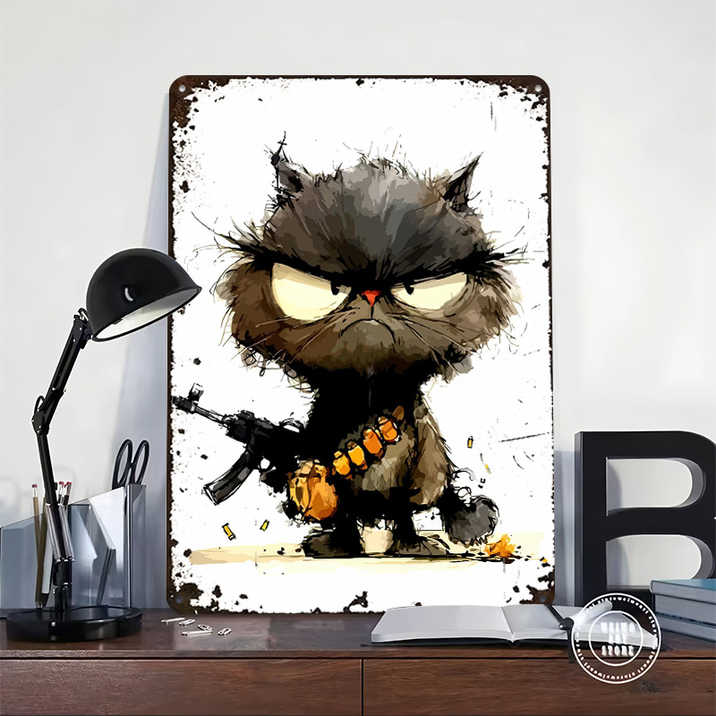 Cat With Gun Printed Poster Cu - Retro Gaming Gun reseña y precio