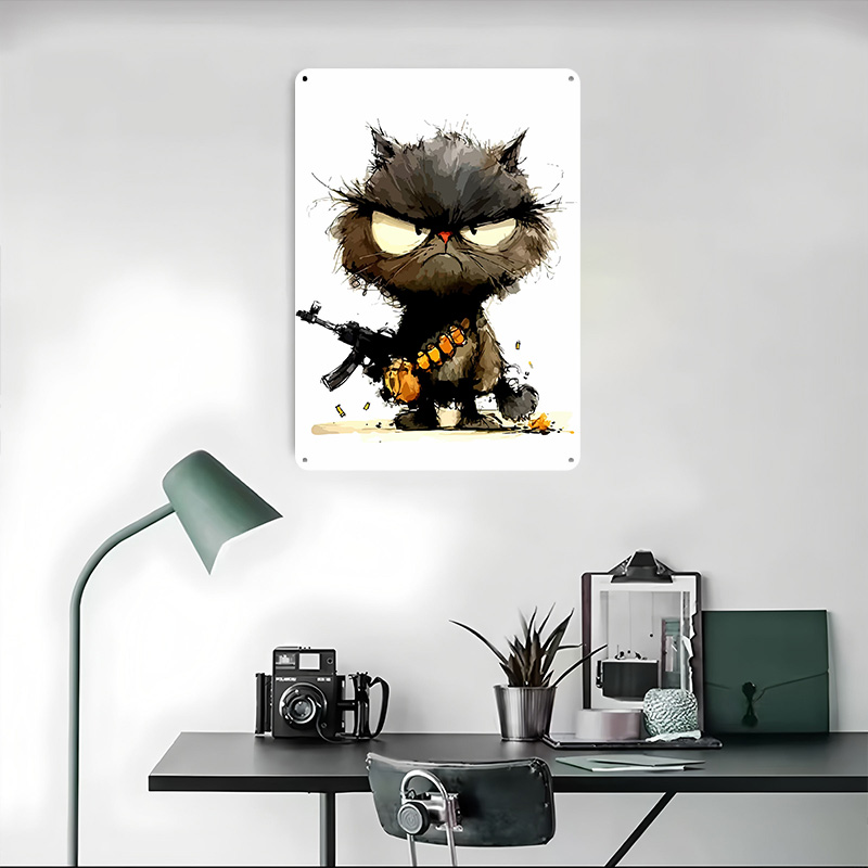 Cat With Gun Printed Poster Cu - Retro Gaming Gun reseña y precio
