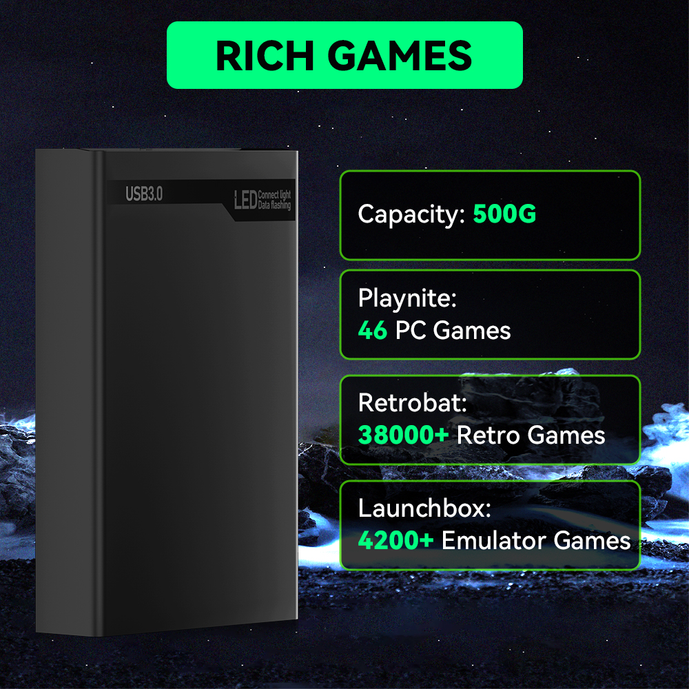 MIX500G Game Hard Drive With 3 - Retro Gaming Hdd reseña y precio